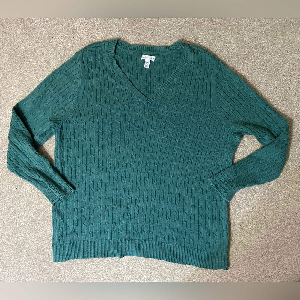 Croft & Barrow Teal V-Neck Sweater